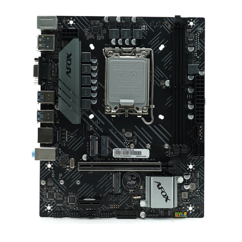 Материнская плата AFOX B760D5-MA-V4, Socket1700, mATX, Retail, 2xDDR5, PCIe4.0, 2xM.2, GLAN, M.2 WiFi, 2xPS/2, 2xUSB2, 6xUSB3, VGA, HDMI, DP