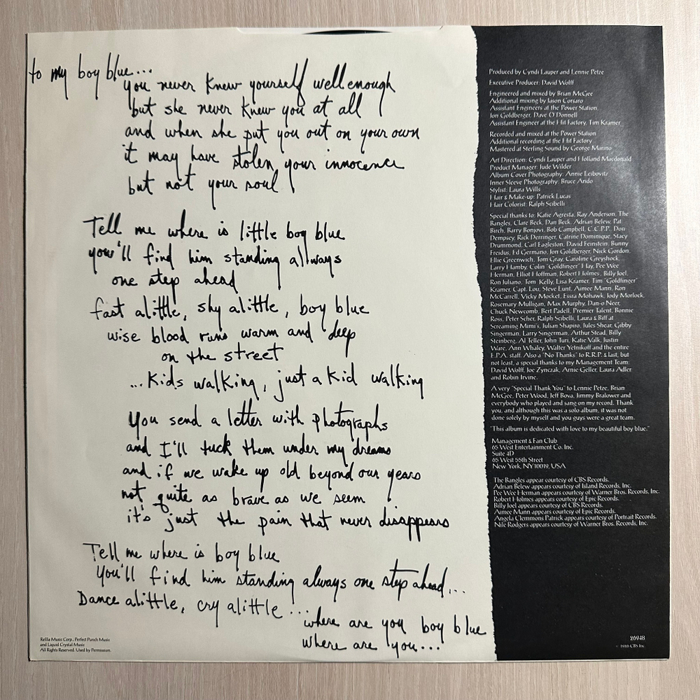 Cyndi Lauper - True Colors (Англия 1986г.)