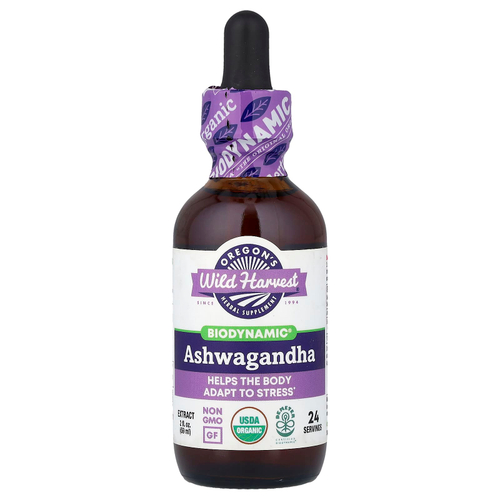 Oregon's Wild Harvest, Biodynamic®, экстракт ашваганды, 59 мл (2 жидк. унции)