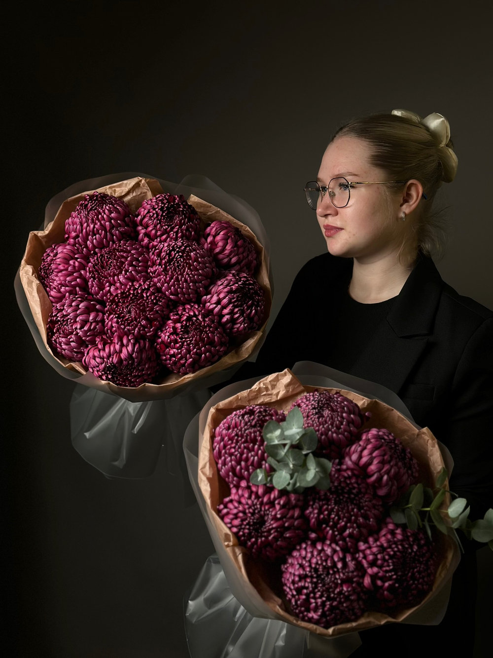 Монобуке́т «Хризантема бигуди»