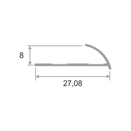 Алюминиевый профиль ПО-8 2700 мм