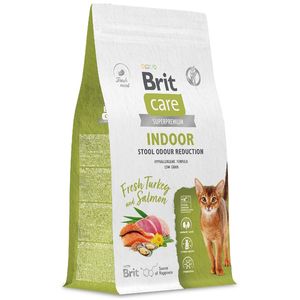 Сухой корм Brit Care Cat Indoor Stool Odour Reduction для домашних кошек с индейкой и лососем, Уменьшение запаха