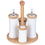 Набор для специй lefard native 4 пр. на дерев. подставке