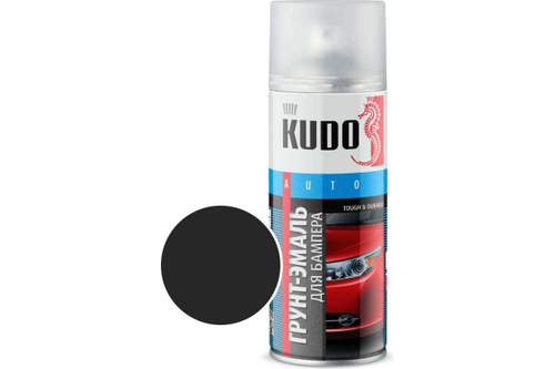 Грунт-эмаль для бампера Kudo черная (520мл) аэрозоль