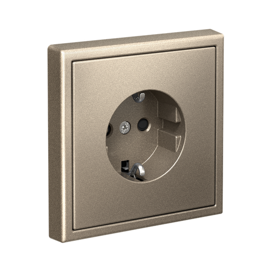 Розетка ArtGallery 16А с заземл. со шторками быстрозажим. клем. механизм шампань SE GAL000545S