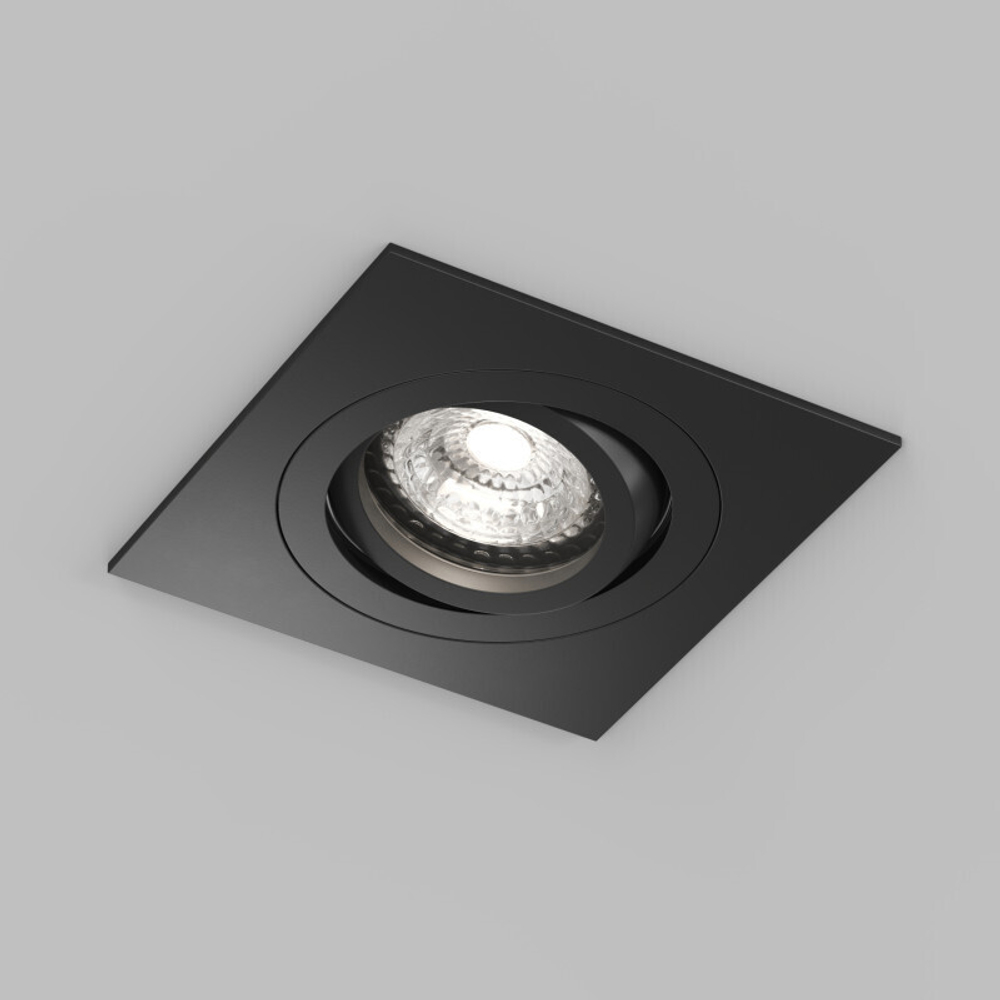 DK2111-BK Встраиваемый влагозащищённый светильник HYDRO, IP44, до 15 Вт LED, GU10, алюминий, чёрный