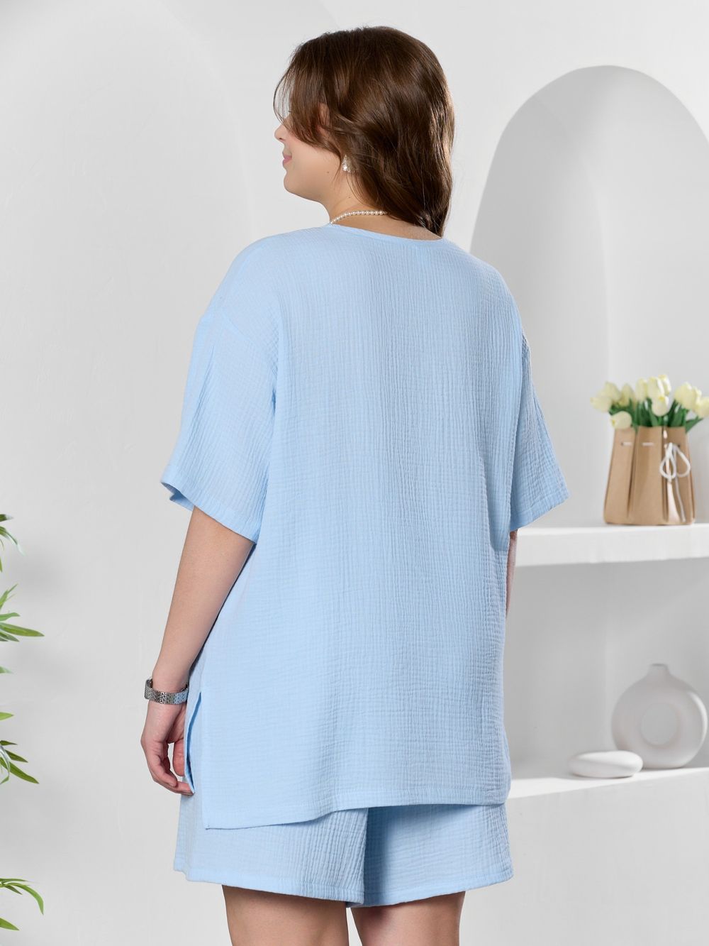 Блузка Вуаль-4 Виотекс ГОЛУБОЙ