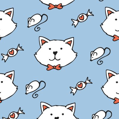 Милые котики с мышками