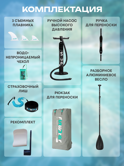 Сапборд Funwater Tiki 320 см синий