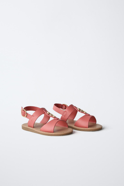 ZARA САНДАЛИИ С ДЕКОРАТИВНЫМИ ДЕТАЛЯМИ, ФУКСИЯ