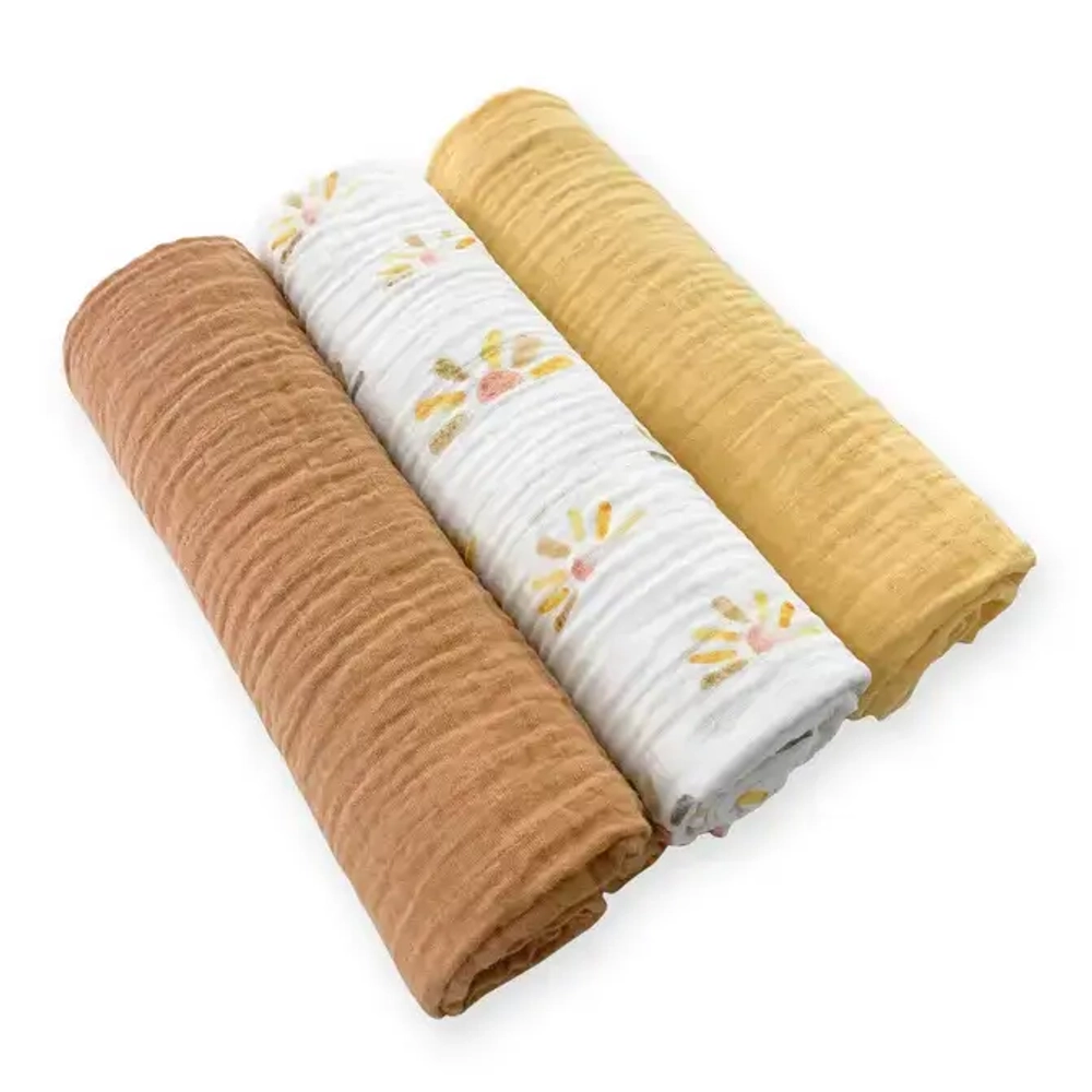 SwaddleDesigns SDM-1043WSD Набор пеленок муслин 3 шт. - set of 3 - Bohemian Happiness - featuring Watercolor Sunny Days