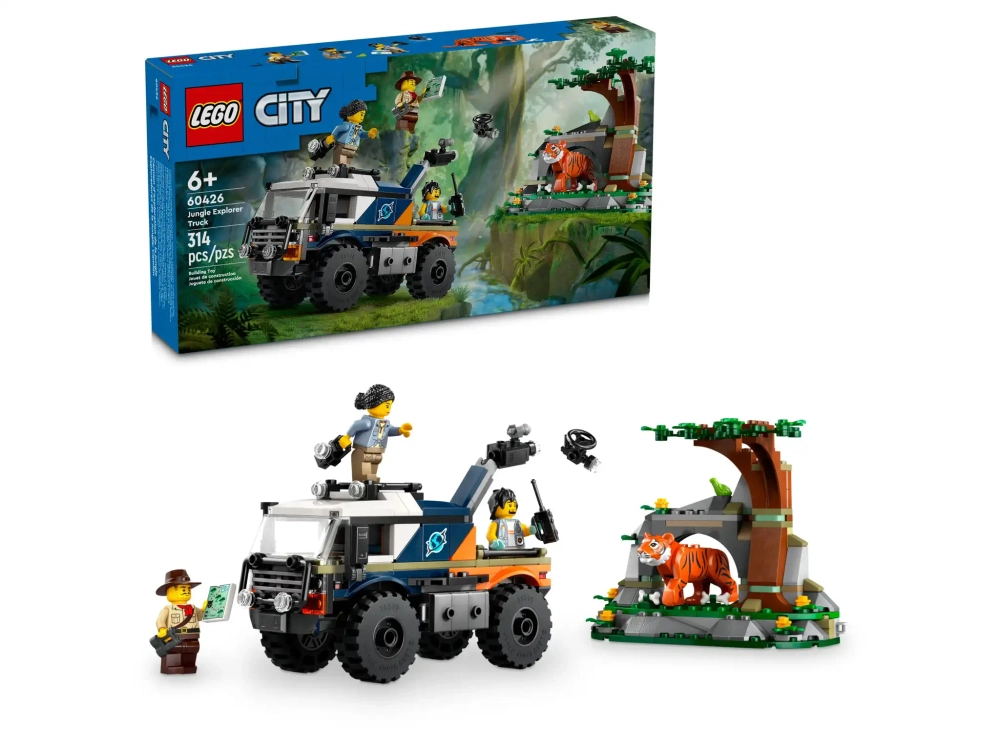 Конструктор LEGO City 60426 Исследователь джунглей на внедорожном грузовике