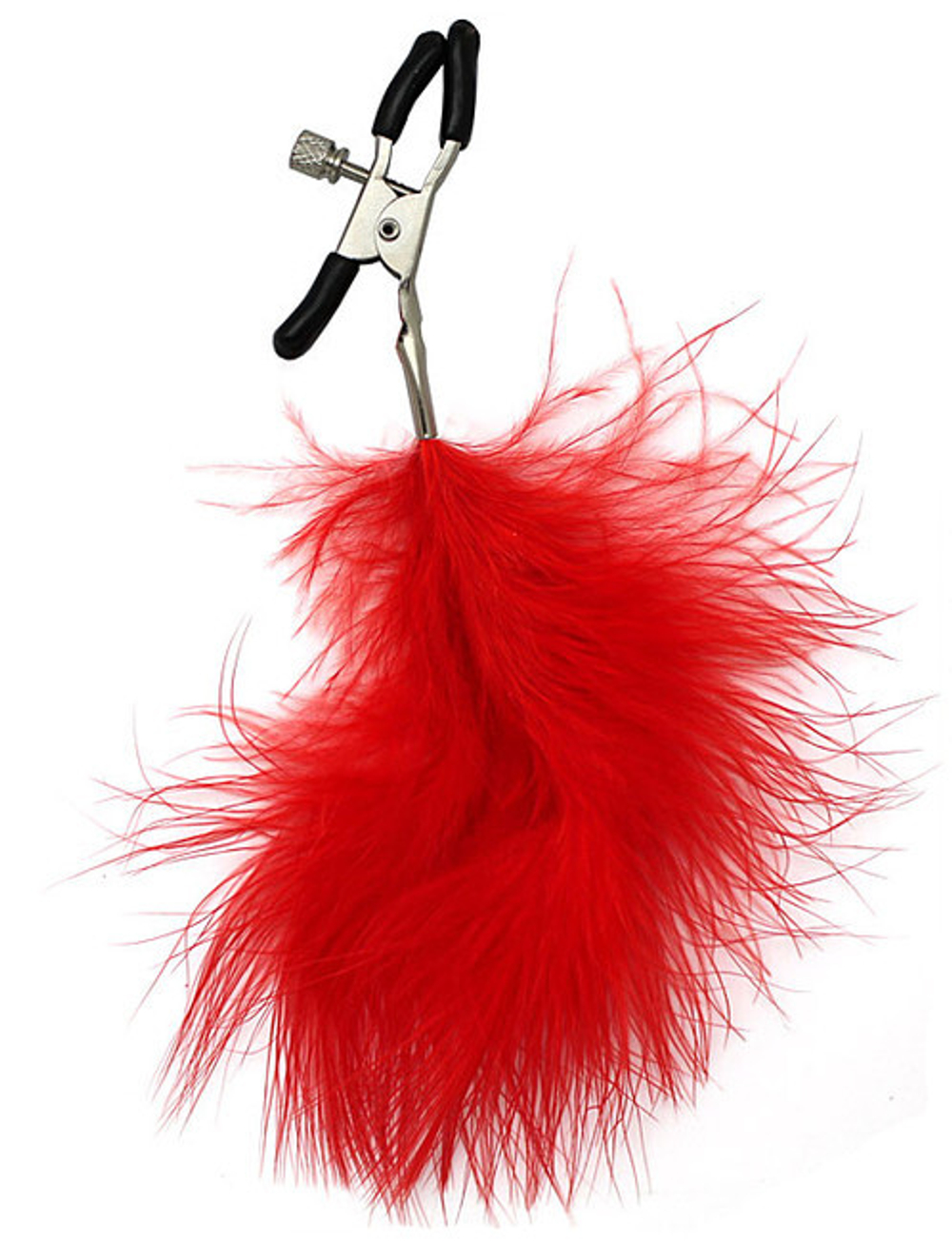 Зажимы для груди с красным пёрышком, регулируемые (Цвет: красный)