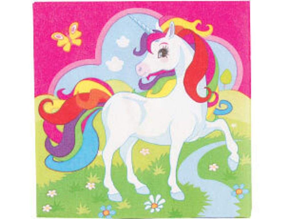 Распродажа Салфетка Единорог Радужный 33см 20шт.