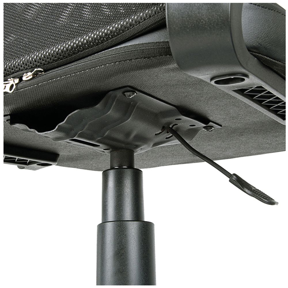 Кресло оператора Helmi HL-M65 "Sigma", экокожа/ткань сетка, черная, пиастра