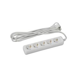 Удлинитель электрический ЭРА U-5es-5m-3x1,5 с заземлением с выключателем 5 розеток 5м ПВС 3x1,5мм2 16А