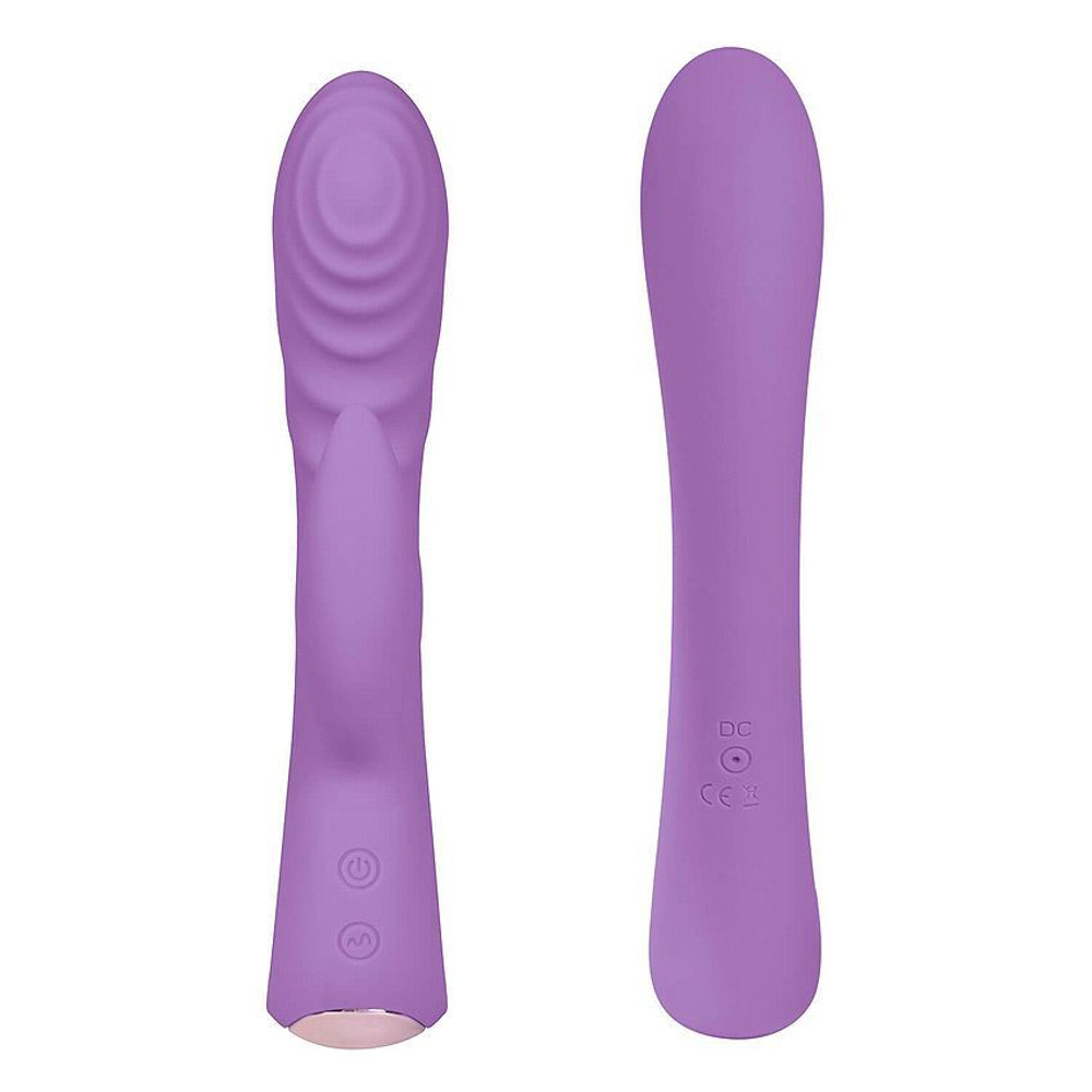 Фиолетовый вибромассажер-кролик 5 Silicone Ripple Passion - 19,1 см. (Цвет: фиолетовый)