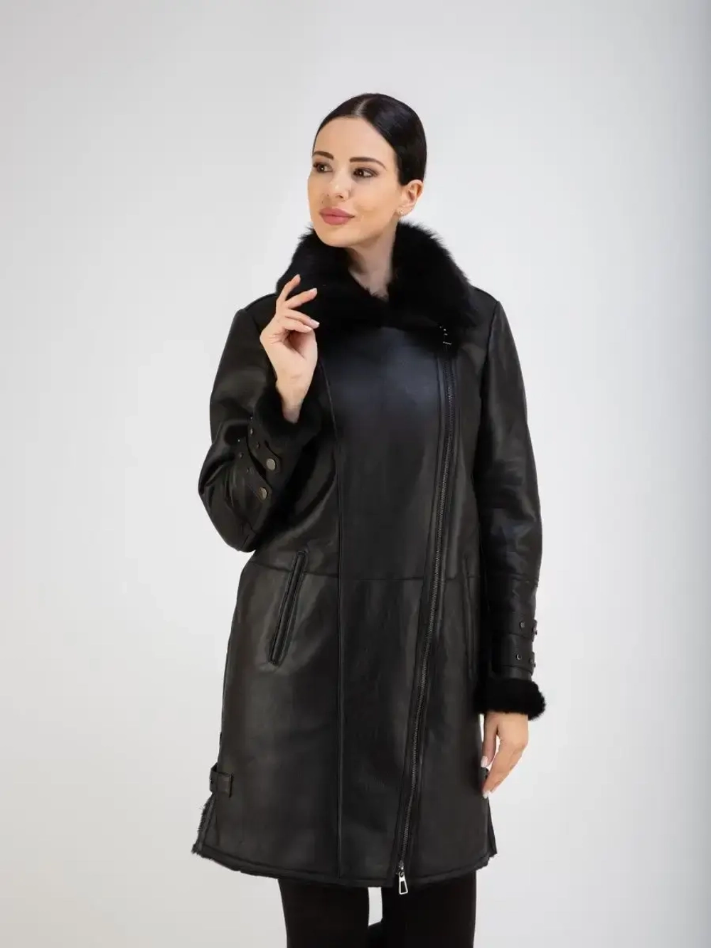 Дубленка зима натуральная длинная Турция