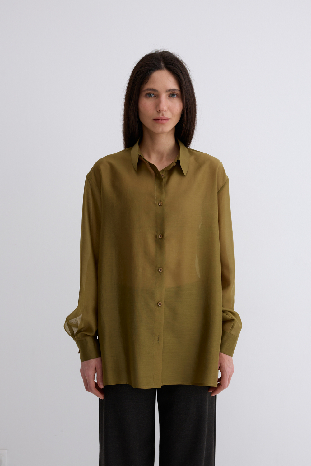 Рубашка Ветер из тенсела и хлопка