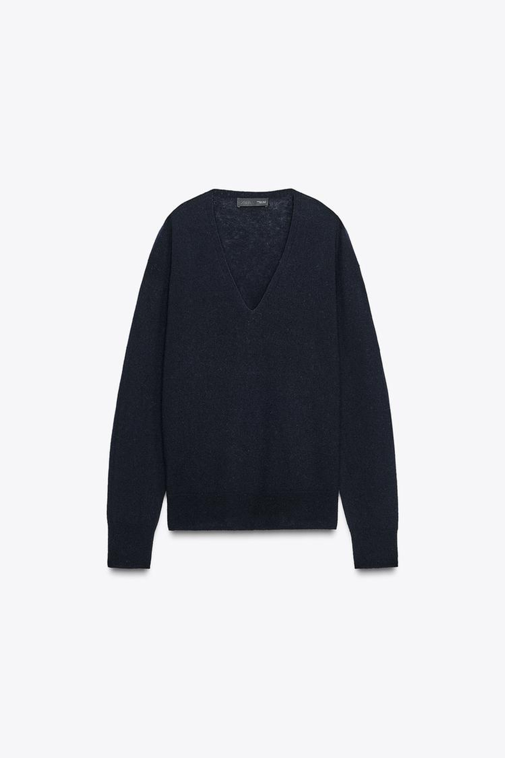 ZARA ДЖЕМПЕР ИЗ 100% СВЕРХМЯГКОЙ ШЕРСТИ, МОРСКОЙ СИНИЙ