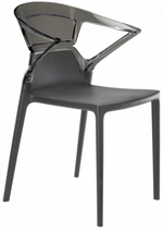 Кресло пластиковое Papatya Ego-K, антрацит, дымчатый