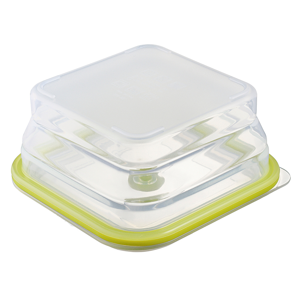 Контейнер для переноски и хранения силиконовый квадратный складной silikobox, 900 мл, зеленый