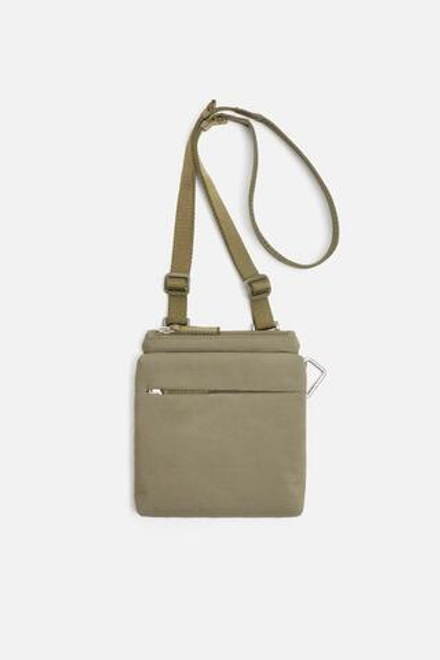 ZARA ТЕХНИЧЕСКАЯ СУМКА ЧЕРЕЗ ПЛЕЧО, ЗЕЛЕНЫЙ ХАКИ