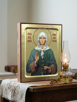 Икона Ксении Петербургской, блаженной (поясная) на дереве: 125 х 160 (Синопсисъ)