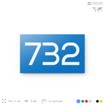 Номер на дверь 732, табличка на дверь для офиса, квартиры, кабинета, аудитории, склада, голубая 120х70 мм, Айдентика Технолоджи
