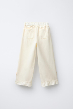 ZARA БРЮКИ С ВОЛАНАМИ, ЭКРЮ