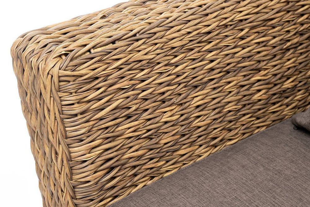 "Капучино" диван из искусственного ротанга (гиацинт) двухместный, цвет соломенный