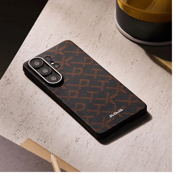 Чехол Pitaka Edge Case для Samsung S26 Ultra, Оранжево-чёрный | Orange Black