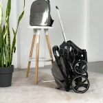 Коляска прогулочная Babalo 2024 Снег текстиль на черной раме