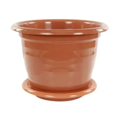 Горшок цветочный Виола 5л с поддоном коричневый (комплект 15 шт)