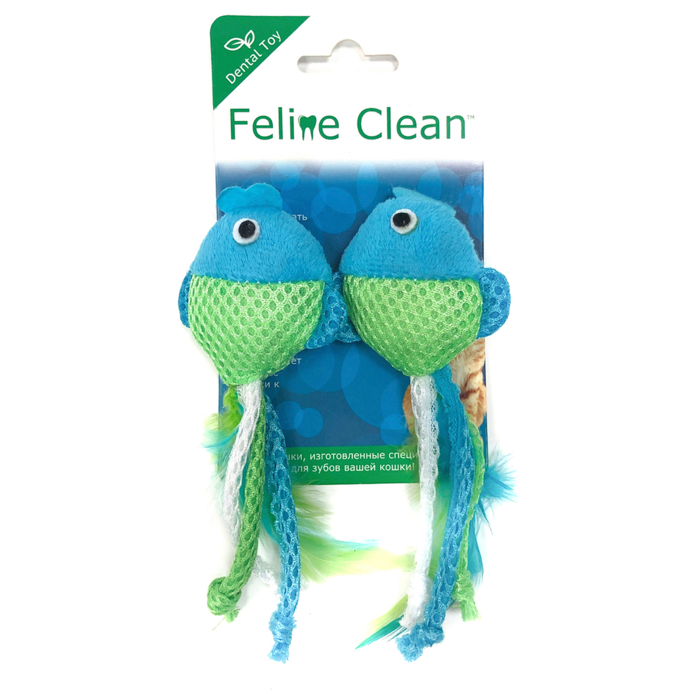 Feline Clean игрушка для кошек Рыбки, ленты и перья 2шт