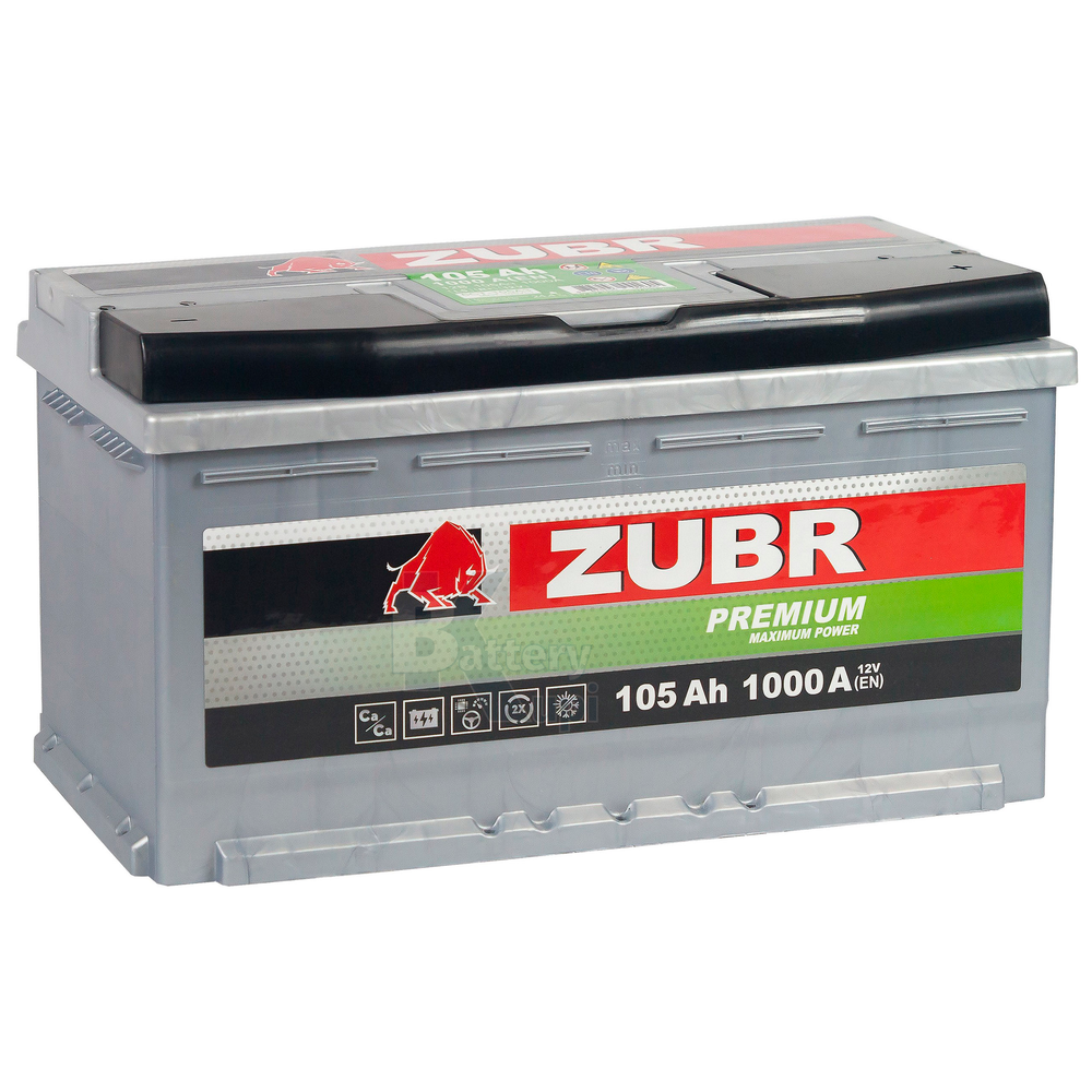 Аккумулятор ZUBR Premium (105Ah, 1000A, R+) ZP1050