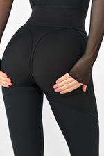 Комбинезон с поддержкой 10 см легинсами и длинными рукавами из сетки