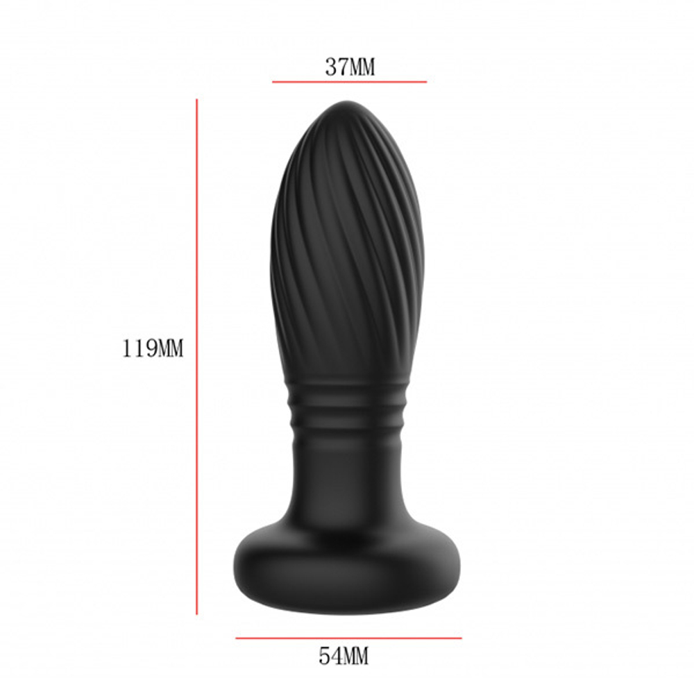 Черная анальная пробка 11,9см с вибрацией и LED-подсветкой Secwell Plug SW3023