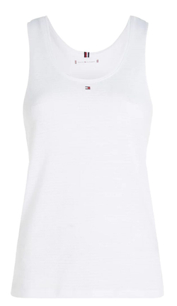 Женский топ теннисный Tommy Hilfiger Essential Flag Slim Tank Top - оптический белый