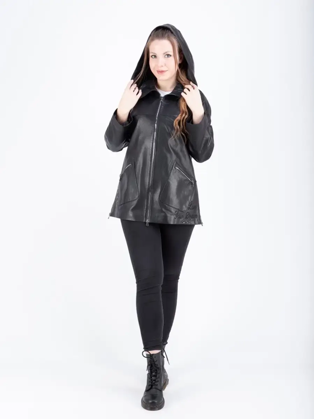 Куртка женская кожаная большие размеры