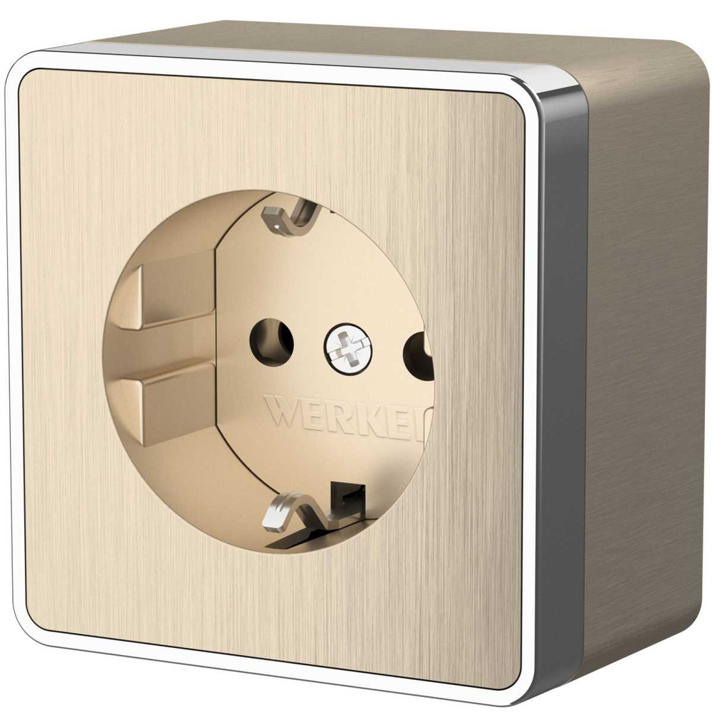 Розетка с заземлением Werkel Gallant шампань рифленый W5071010 4690389164491