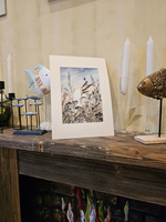 Картина авторская акварельная в паспарту 21х30 см на стену для интерьера "Аромат лета"