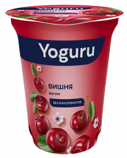 Йогурт YOGURU 1,5% стакан 310г Вишня/12шт/Минск