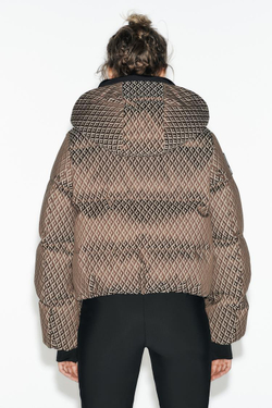 ZARA ВОДОНЕПРОНИЦАЕМАЯ КУРТКА С КАПЮШОНОМ, БЕЖЕВО-КОРИЧНЕВЫЙ