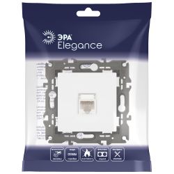 Розетка ЭРА Elegance 14-3107-01 информационная RJ45 IP20 белый | Эра Elegance