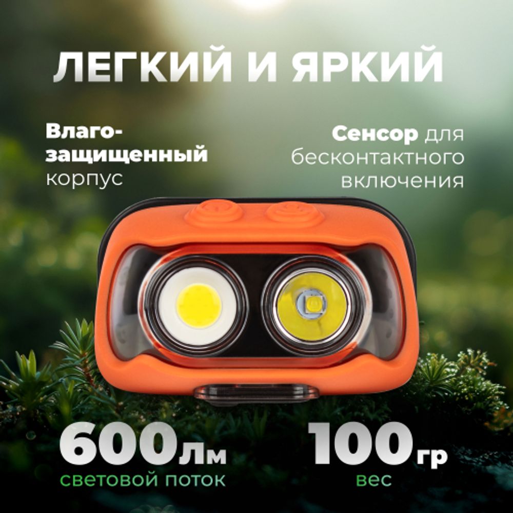 Фонарь налобный светодиодный Kodak GA-1001 аккумуляторный 5W