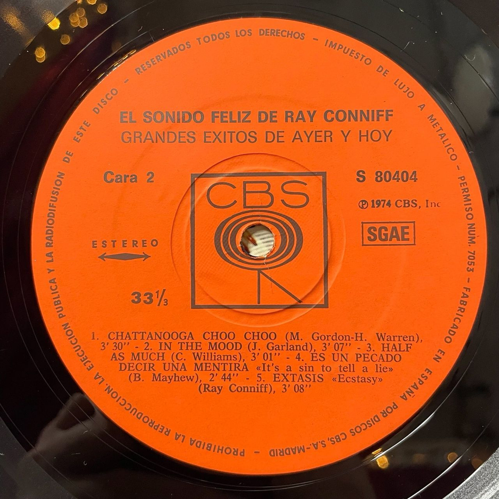 Винтажная виниловая пластинка LP The Happy Sound Of Ray Conniff (Spain 1974)