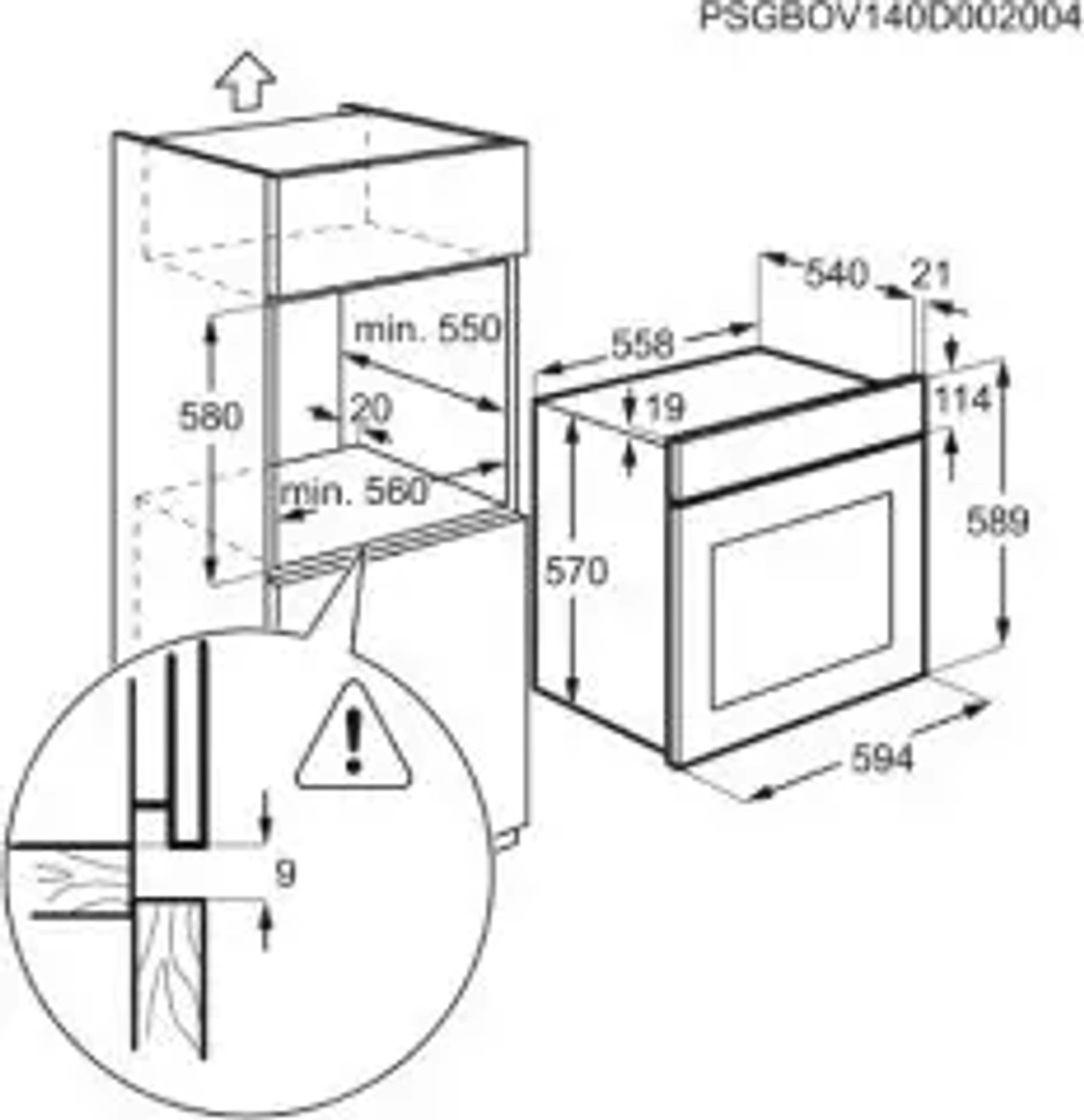 Встраиваемый электрический духовой шкаф Electrolux OEH5E40X