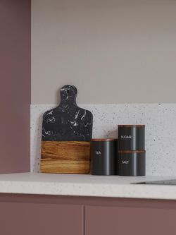 Доска сервировочная Marm, 21,5х33,5 см, черный мрамор/акация