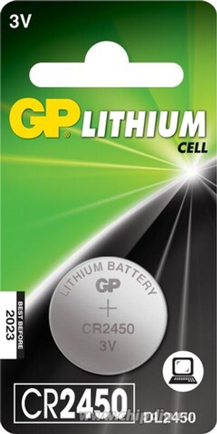 Элемент питания GP Lithium CR2450 BL1 CR2450-2C1 (1/10/100)